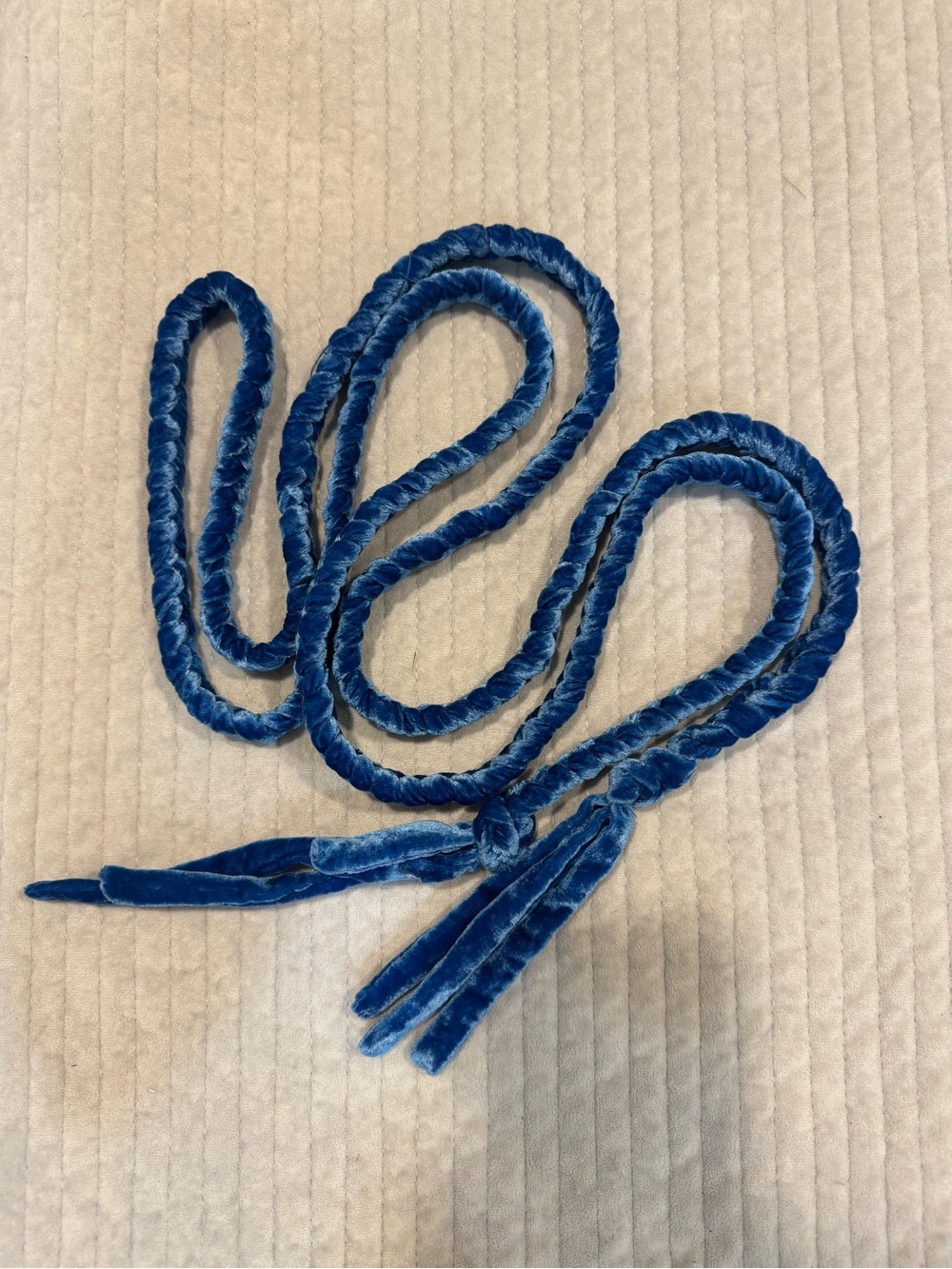 RHODE Royal Blue Velvet Braided Tie Belt for Ella Dress